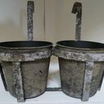 Double Hanging Metal Flower Pots