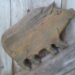 Vintage Pig Cutting Board 15" long - 1.5" thick with a curly wire tail