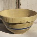 Vintage Large Yellow Ware Bowl 6" tall 10 1/2" wide across top - It's simple and elementary design blends seamlessly into any decor
