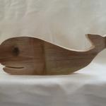 Cut  from 1" thick Antique Barn Wood
Measures 14" w x 5" h
Shelf Sitter - can face in either direction.  