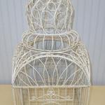 Wire Bird Cage.  For Decorative Use - Opens from Bottom to add Plant etc.  Measures 25" tall & 12" square at bottom