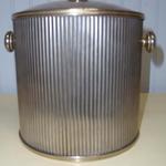 Mid Century Ice Bucket. Silverplate, Measures 6" x 6" 
Clean Liner Inside